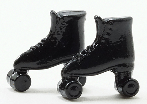 Dollhouse Miniature Roller Skates, Assorted White Or Black